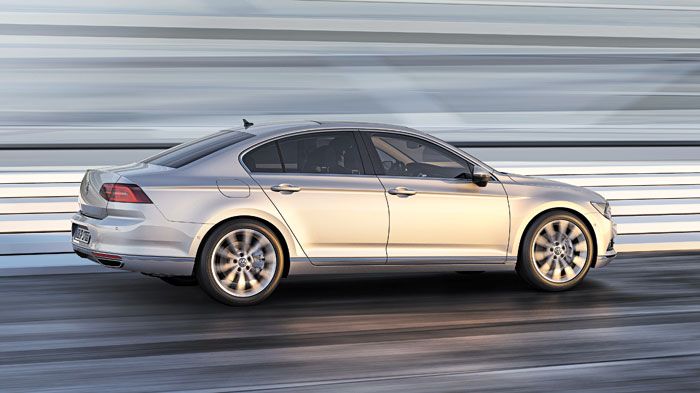 Στο νέο Passat, παρότι το μήκος είναι μικρότερο κατά 2 χλστ. (4.767 χλστ.), το μεταξόνιο είναι μεγαλύτερο κατά 80 χλστ. φθάνοντας στα 2.791 χλστ. 