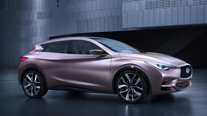 Η crossover εκδοχή του Infiniti Q30 (στη φωτό το πρωτότυπο) θα στηριχθεί στην πλατφόρμα MFA της Mercedes, από την οποία θα προέρχεται και ο 2λιτρος tu