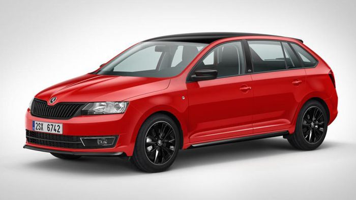 Το νέο Rapid Spaceback Monte Carlo θα φέρει ανασχεδιασμένους προφυλακτήρες μπροστά και πίσω με νέα πιο σπορτίφ σπόιλερ, με μαύρες λεπτομέρειες και προ