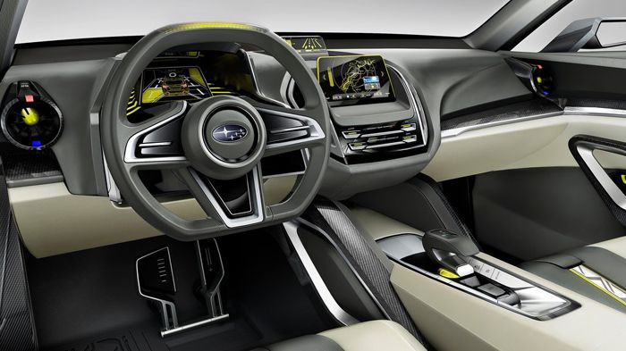 Η μετάδοση της κίνησης -μέσω του Lineartronic CVT κιβωτίου- «εμπλέκει» και τους 4 τροχούς, χάρη στο νέο σύστημα 4κίνησης της Subaru.