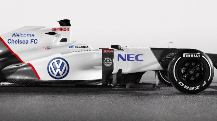 Όποτε και αν μπει η VW στην F1, θα το κάνει με το δικό της μονοθέσιο και την δική της ομάδα. Στη φωτό η Sauber C31 με «φτιαχτό» το λογότυπο της Volksw