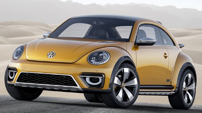 Το VW Beetle Dune concept είχε παρουσιαστεί και παλιότερα, αλλά τώρα ξανασχεδιάστηκε -δανειζόμενο πλέον τις γραμμές της νέας γενιάς Beetle- ενώ απέκτη