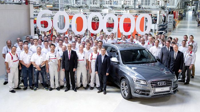 Το Audi SQ5 που βγήκε από τις γραμμές παραγωγής του εργοστασίου Ingolstadt της Γερμανίας και οδεύει προς τις ΗΠΑ, αποτελεί το μοντέλο υπ΄ αριθμόν 6 εκ