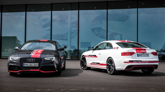 Κάτω από το καπό του Audi RS 5 TDI concept βρίσκεται η πιο εξελιγμένη εκδοχή του νέου 3λιτρου V6 TDI της Audi, αυτή δηλαδή με το διπλό, κλασικό τούρμπ
