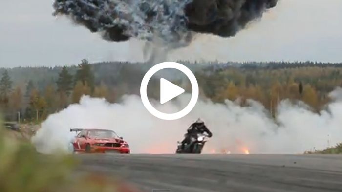 Tόσο το Nissan Skyline όσο και η συγκεκριμένη μηχανή δίνουν… τα ρέστα τους στο drifting.
