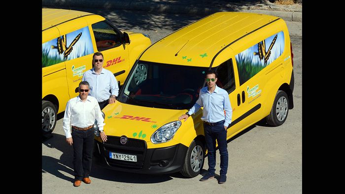 Η DHL Express παρέλαβε τέσσερα νέα Fiat Doblo με τεχνολογία Natural Power που κάνουν χρήση του φυσικού αερίου (FISIKON) ως καύσιμο.