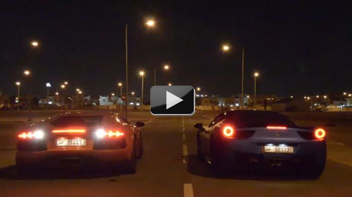 Ferrari 458 Italia VS Lamborghini Aventador 