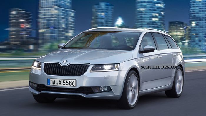 Τόσο η sedan όσο και η estate (ψηφιακά επεξεργασμένη φωτό) εκδοχή της Skoda Superb θα στηρίζεται στην πλατφόρμα MQB του Ομίλου VW, ενώ θα φέρει έντονο