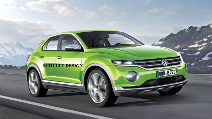 Το VW T-Cross (ψηφιακά επεξεργασμένη φωτό) αναμένεται να λανσαριστεί το 2018, ώστε να ανταγωνιστεί μοντέλα όπως τα Renault Captur, Nissan Juke και Maz