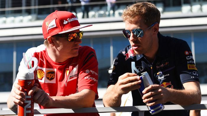 Ο Sebastian Vettel (δεξιά) υπέγραψε τριετές συμβόλαιο με την Scuderia Ferrari. Στην επόμενη σεζόν θα αποτελέσει δίδυμο με τον Kimi Raikkonen (αριστερά