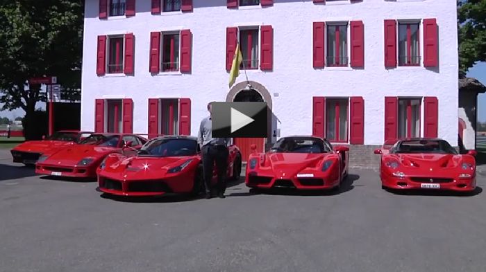Ο κος Hunt πήρε μαζί του τις F40, F50, Enzo και 288 GTO, για να κάνουν «παρέα» στο νέο του απόκτημα, την LaFerrari.