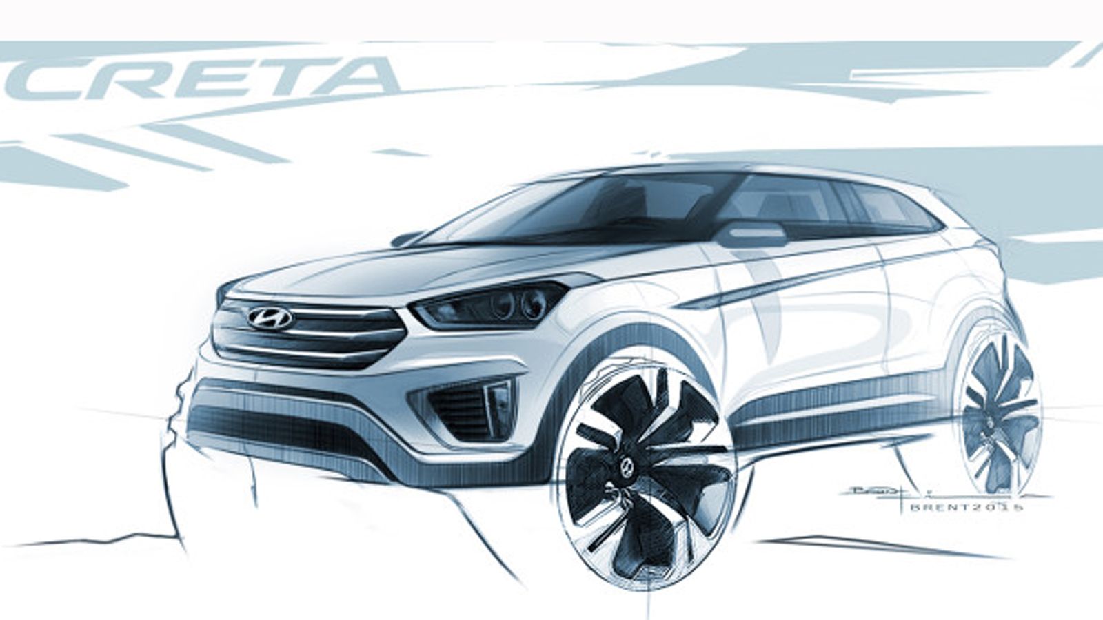 Αυτό είναι το πρώτο σκίτσο του Hyundai Creta, το οποίο θα είναι έτοιμο μέχρι το τέλος της χρονιάς.