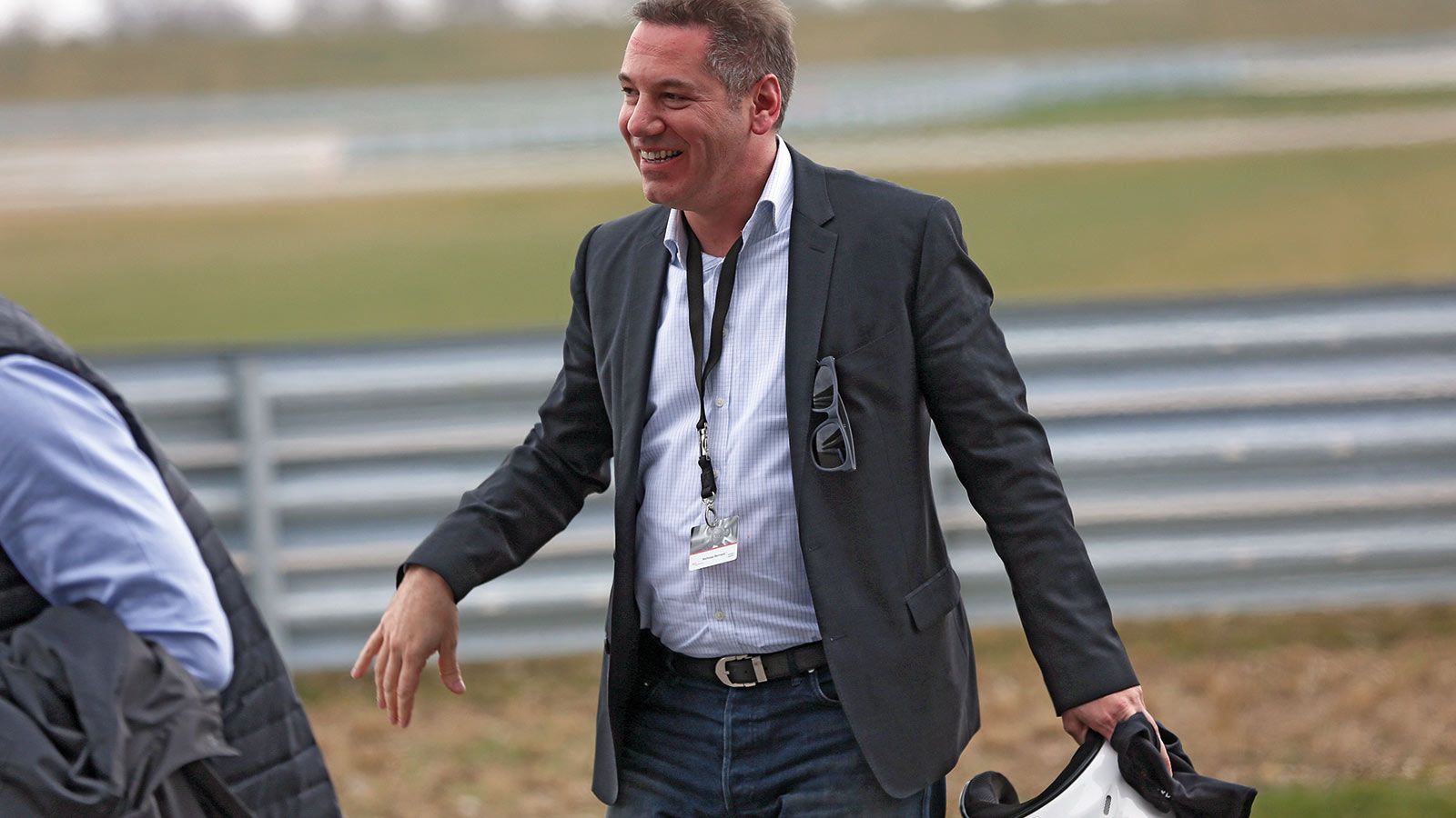 Πολλά χαμόγελα από τον 
Διευθυντής Πωλήσεων & Marketing της Audi, Νικόλα Μπέρναρντ, μετά το ξεφάντωμα που έκανε στην πίστα. 