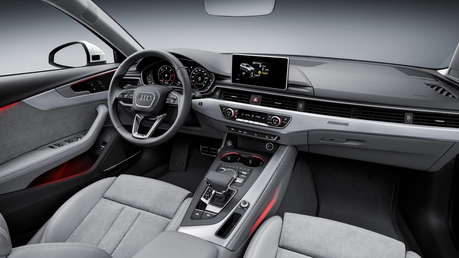 Το εσωτερικό του Audi A4 allroad quattro δεν διαφοροποιείται αισθητικά από αυτό του A4 Avant.