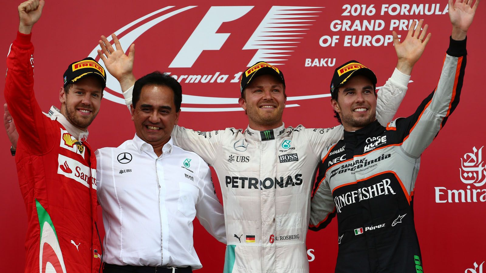 Ρόσμπεργκ, Φέτελ και Πέρεζ βρέθηκαν στο βάθρο του πρώτου Γκραν Πρι που διεξήχθη στο Μπακού