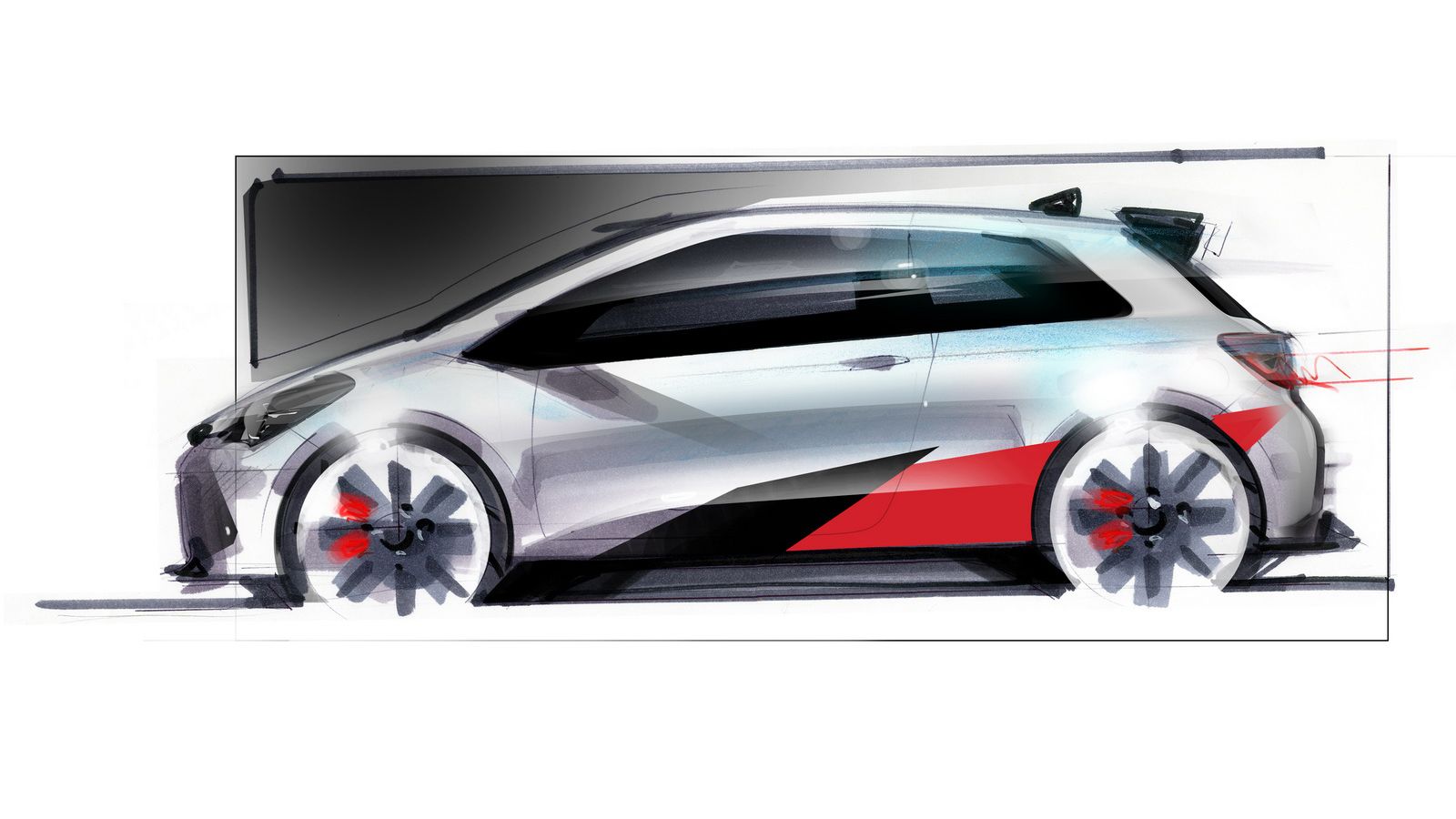 Η Toyota έδωσε στη δημοσιότητα ένα προωθητικό σκίτσο του επερχόμενου καυτού Yaris, ενώ στο δελτίο τύπου που το συνοδεύει αναφέρεται πως θα φέρει την ε