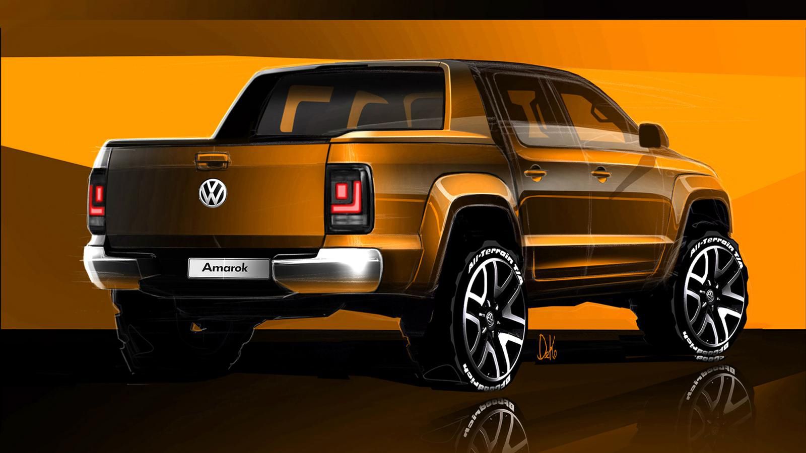 Το ανανεωμένο Amarok αποκτά ελαφρώς ανασχεδιασμένους προφυλακτήρες, νέα γραφικά στα φωτιστικά σώματα και τροποποιημένη γρίλια. Νέα σχέδια τροχών αναμέ
