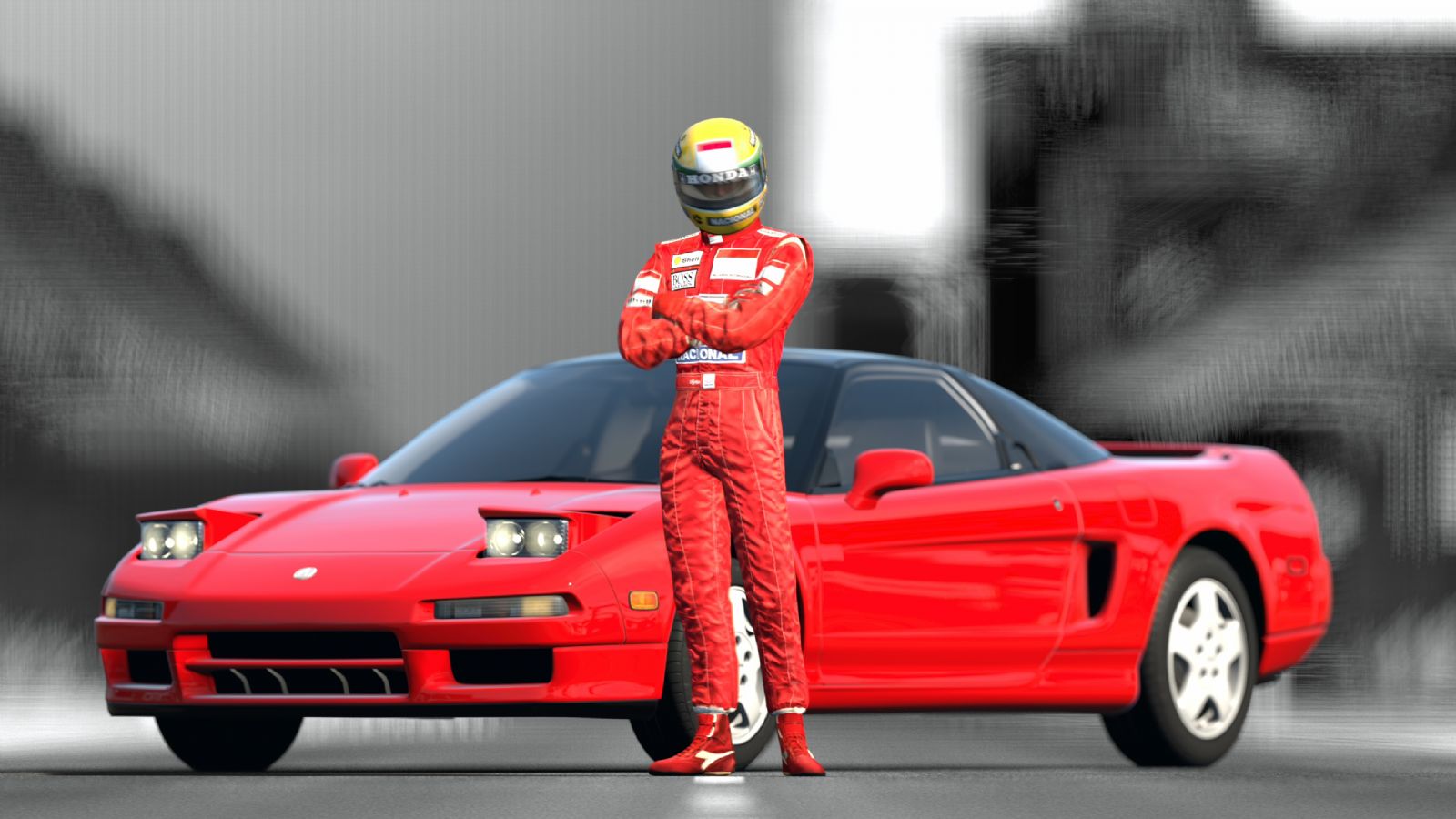 O `Aιρτον Σένα μαζί με το Honda NSX