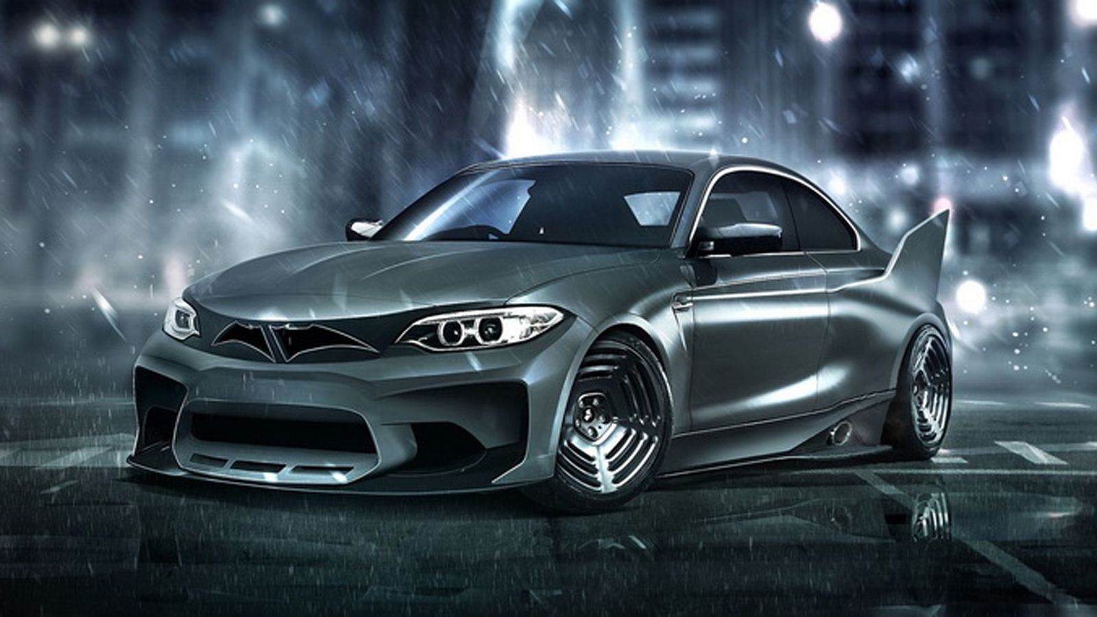 Μια σκοτεινή και αγριεμένη BMW Μ2 θα ταίριαζε αρκετά στην εμφάνιση του Batman.