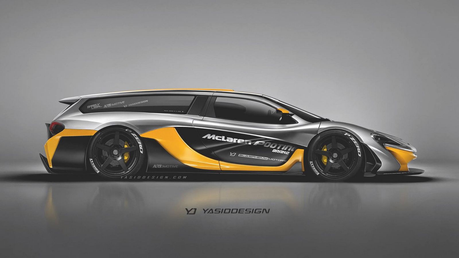 Η McLaren P1 GTR είναι ίσως το πιο εντυπωσιακό από τα τέσσερα μοντέλα με την αντίθεση μαύρου με κίτρινο να τραβάει τα βλέμματα.