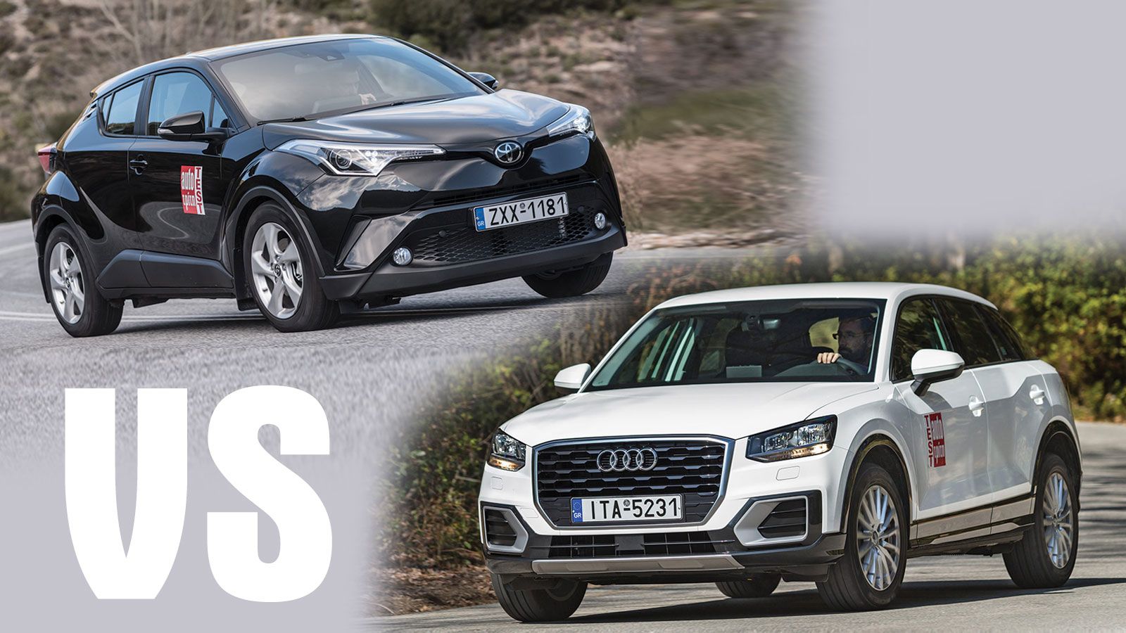 Toyota C-HR και Audi Q2 μπαίνουν στην «παλαίστρα» του AutoΤρίτη έχοντας στην φαρέτρα τους εκτός από κουπέ σχεδίαση και fun to drive οδική συμπεριφορά.