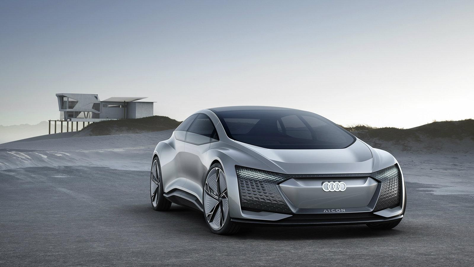 Στην καρδιά του Audi Aicon βρίσκονται 4 ηλεκτρικά μοτέρ συνολικής απόδοσης 353 ίππων και 405 Nm ροπής.