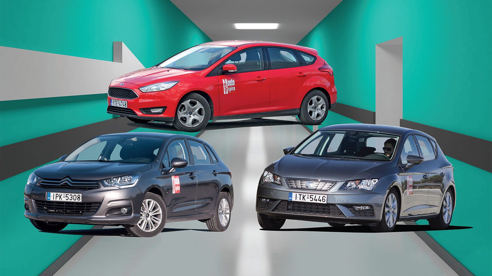 Θέτουμε αντιμέτωπα τα οικογενειακά SEAT Leon, Ford Focus και Citroen C4 στις εκδόσεις με μικρούς turbo βενζινοκινητήρες. Ποιο υπερτερεί σε χώρους, οικ