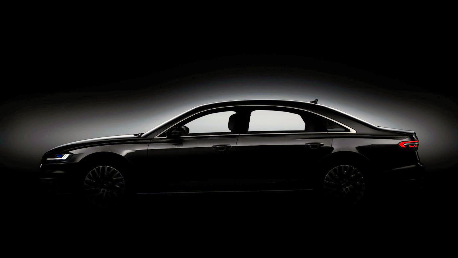 Μία ακόμα προωθητική εικόνα του νέου Audi A8 που θα παρουσιαστεί στις 11 Ιουλίου και την οποία «ξανοίξαμε» λίγο για να φανεί καλύτερα το προφίλ.