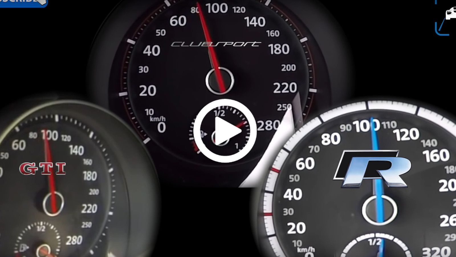 VW Golf GTI VS Clubsport VS Golf R στα 0-230 χλμ./ώρα!