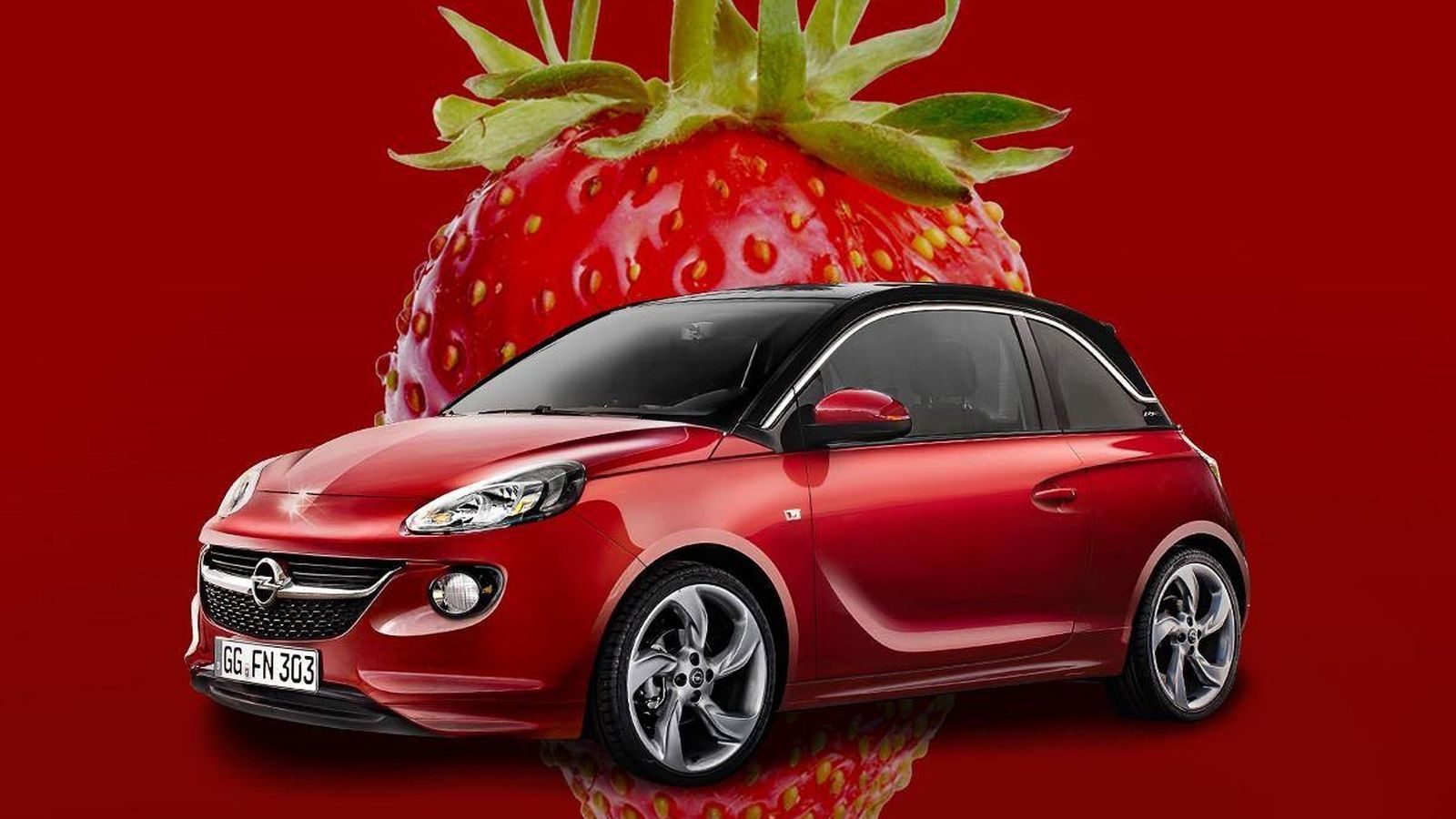 Η Opel έπαιξε με τις αισθήσεις δημιουργώντας για το Adam το πρώτο «χρώμα με άρωμα». Η απόχρωση, ας πούμε, Berry-Red, όπως καταλαβαίνετε μυρίζει σαν φρ