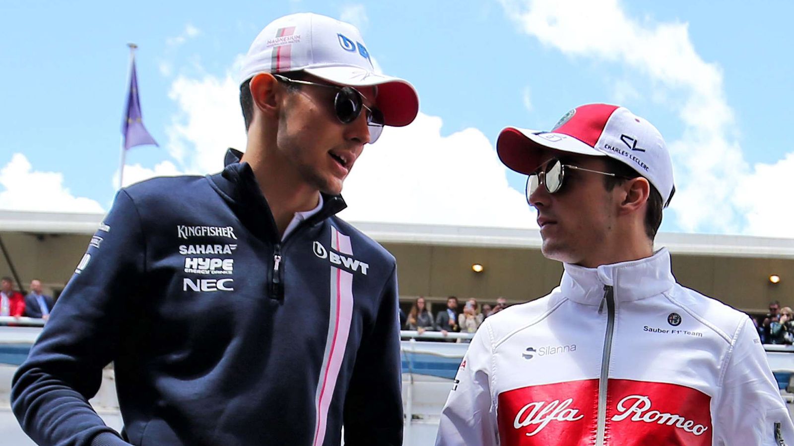 O Esteban Ocon και ο Charles Leclerc.