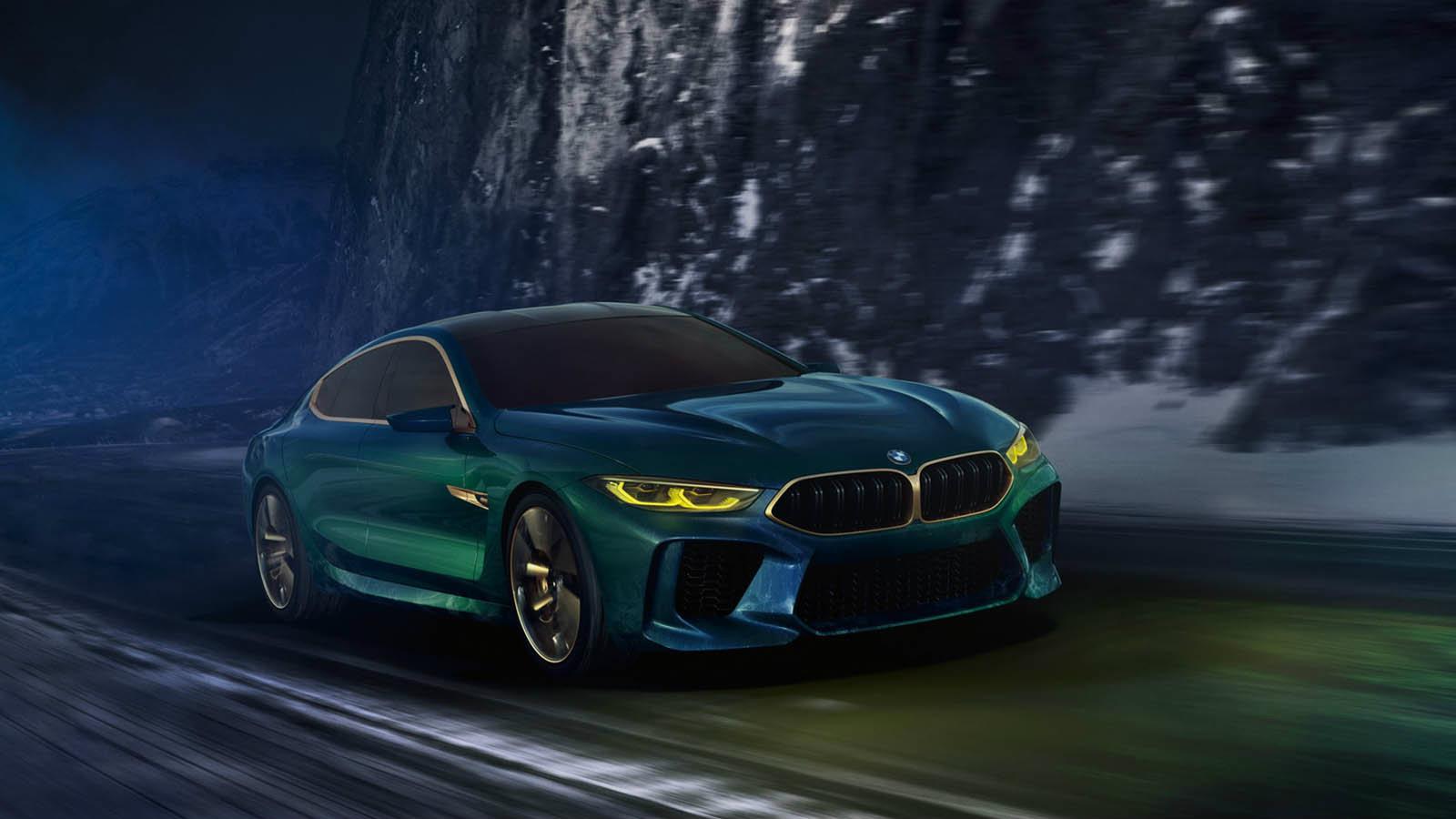 Η BMW M8 Series Gran Coupe Concept είναι ουσιαστικά για ένα 4θυρό coupe αυτοκίνητο με έντονα κεκλιμένη οροφή.