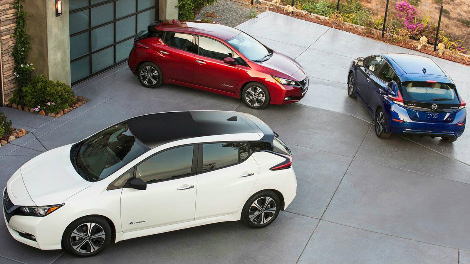 Στην εικόνα βλέπετε το ηλεκτρικό Nissan LEAF.