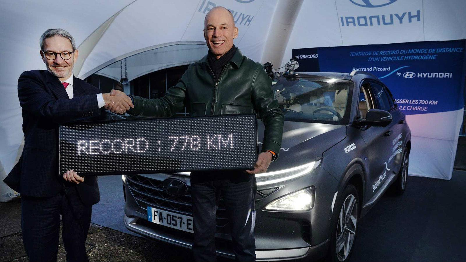 O Bertrand Piccard μέσω ενός Hyundai Nexo κατάφερε να διασχίσει 778 χιλιόμετρα.