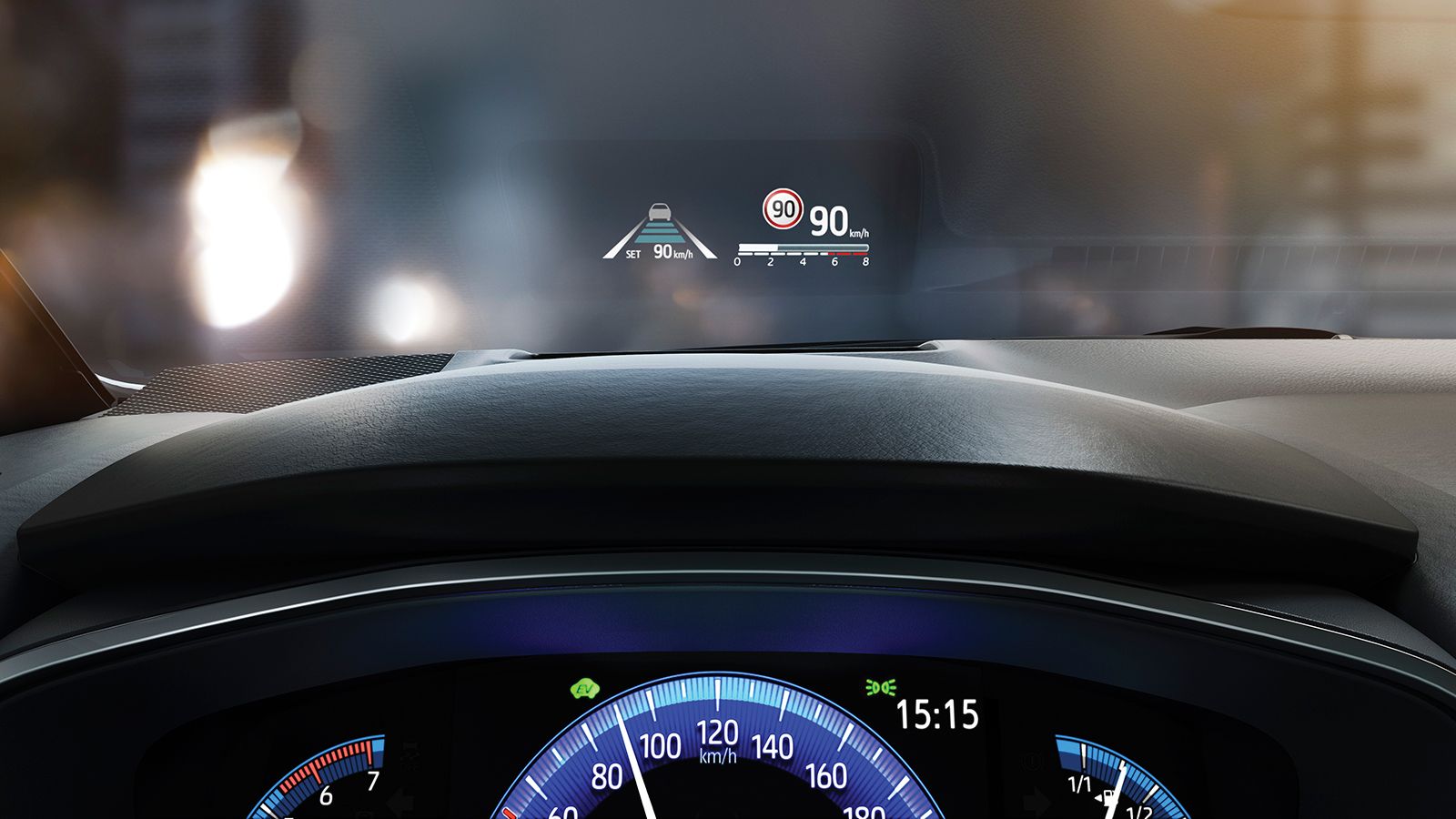 Το Head Up Display βοηθά στο να μην παίρνεις τα μάτια σου από το δρόμο.