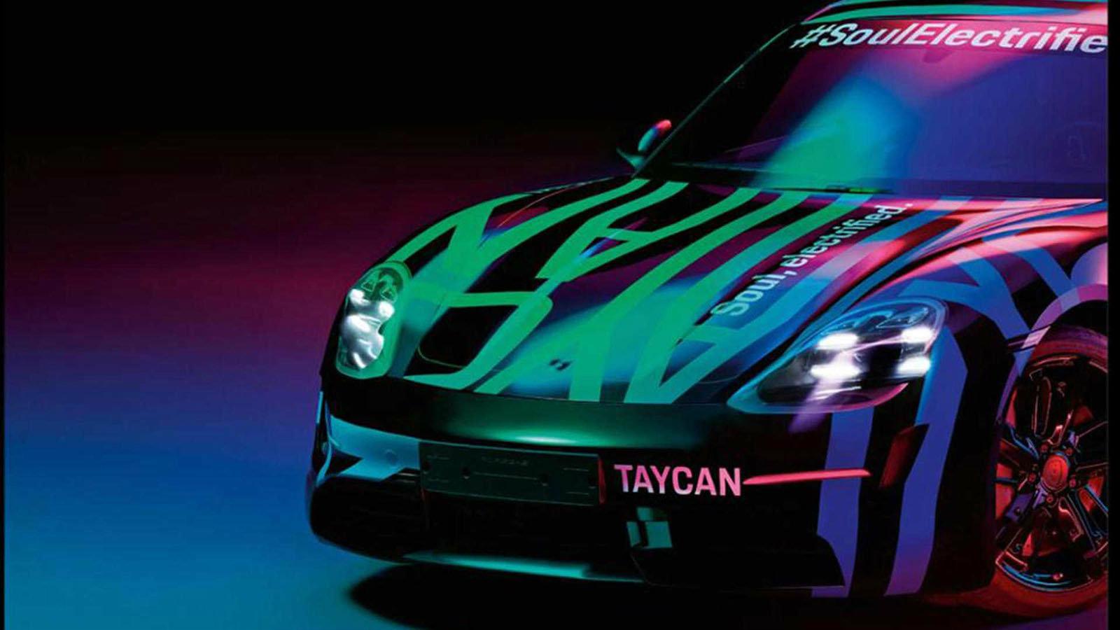 Tα πολύχρωμα teaser της Porsche Taycan