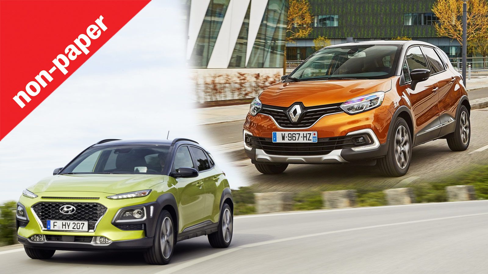 Το Renault Captur με τον ικανότατο κινητήρα των 130 ίππων και στο μεσαίο επίπεδο εξοπλισμού Expression, είναι διαθέσιμο με 16.980 ευρώ. Το Hyundai Kon