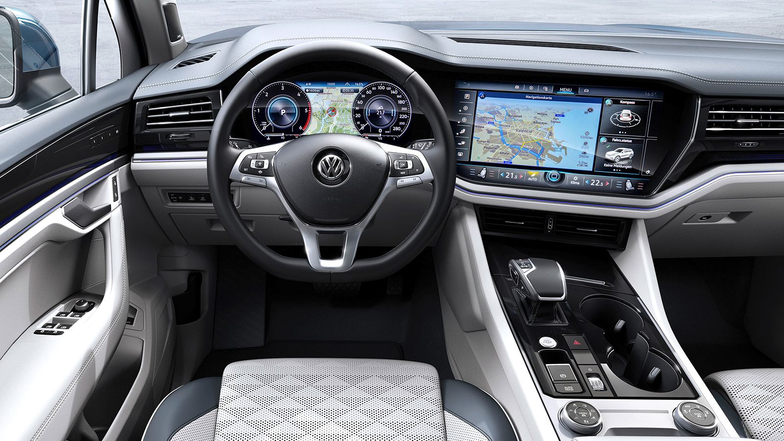 Το hi-tech σύστημα infotainment που θα εφοδιάζει τη νέα γενιά του Golf δεν αποκλείεται να θυμίζει εν πολλοίς εκείνο του Touareg που βλέπουμε στην εικό