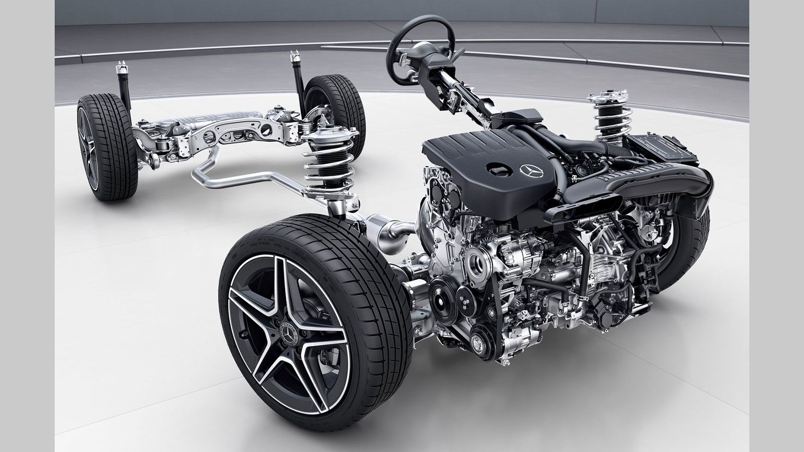 Όλες οι compact Mercedes βασίζονται στην αναδιαμορφωμένη πλατφόρμα MFA (Μodular Front Architecture), η οποία είναι ελαφριά, έχει μεγάλη ακαμψία και μπ