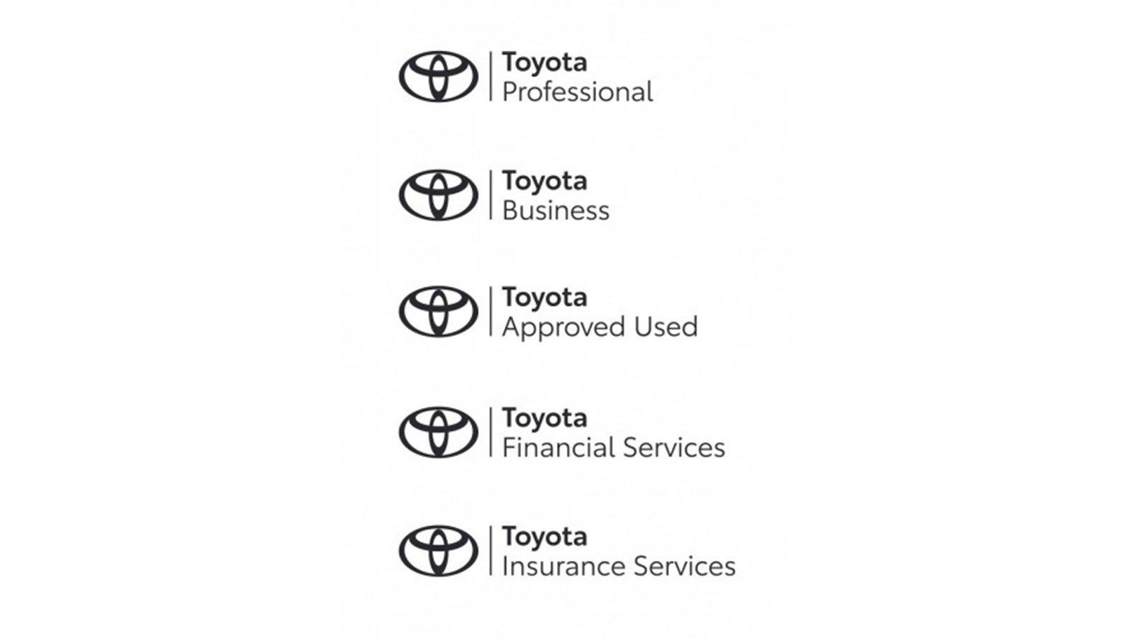 Τα λογότυπα της Toyota ανά τμήμα.