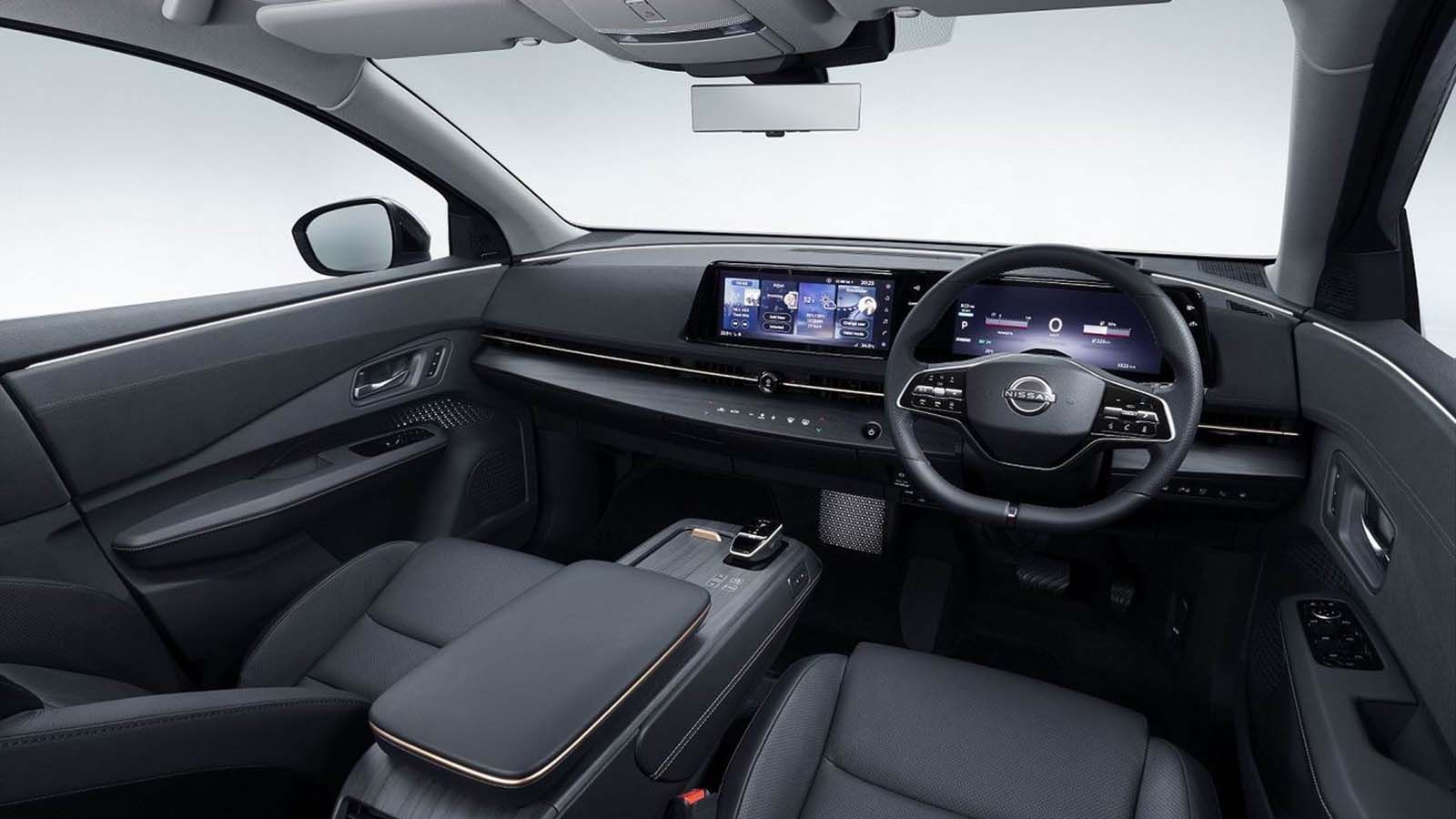 O εσωτερικός διάκοσμος του νέου Qashqai θα μοιάζει σε μεγάλο βαθμό με αυτόν του Ariya concept που βλέπετε στην φωτογραφία.