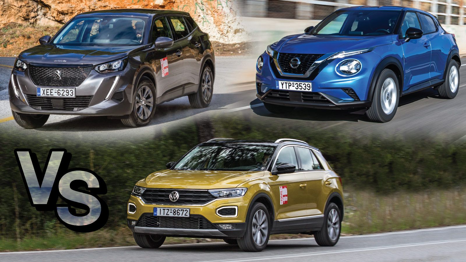 Nissan Juke vs Peugeot 2008 vs VW T-Roc
