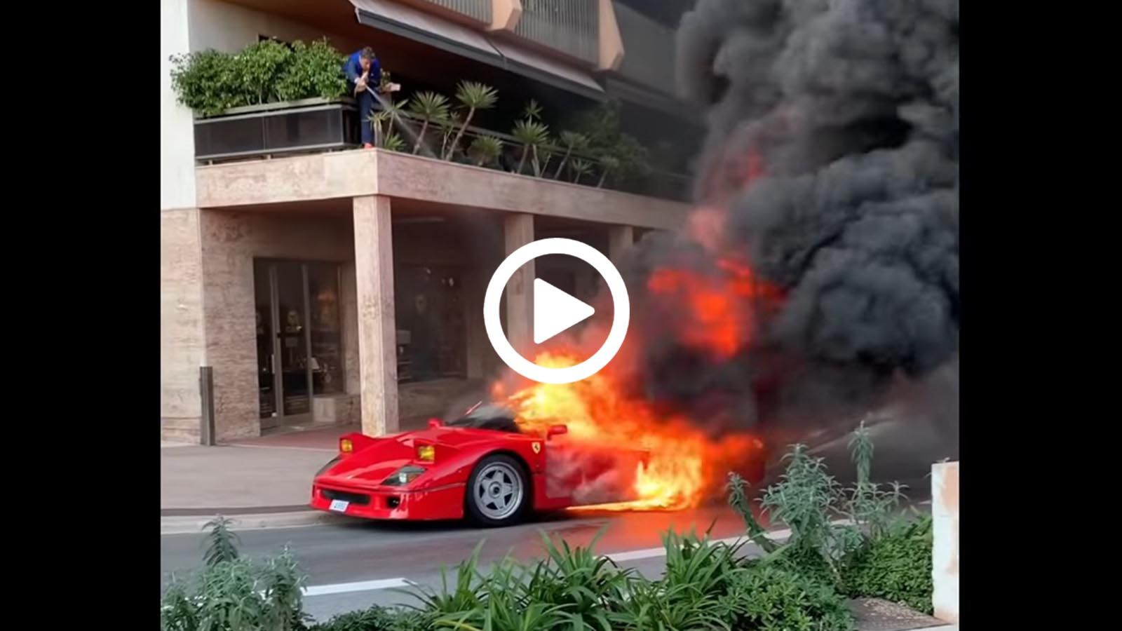 Ferrari F40 γίνεται στάχτη στο Μονακό