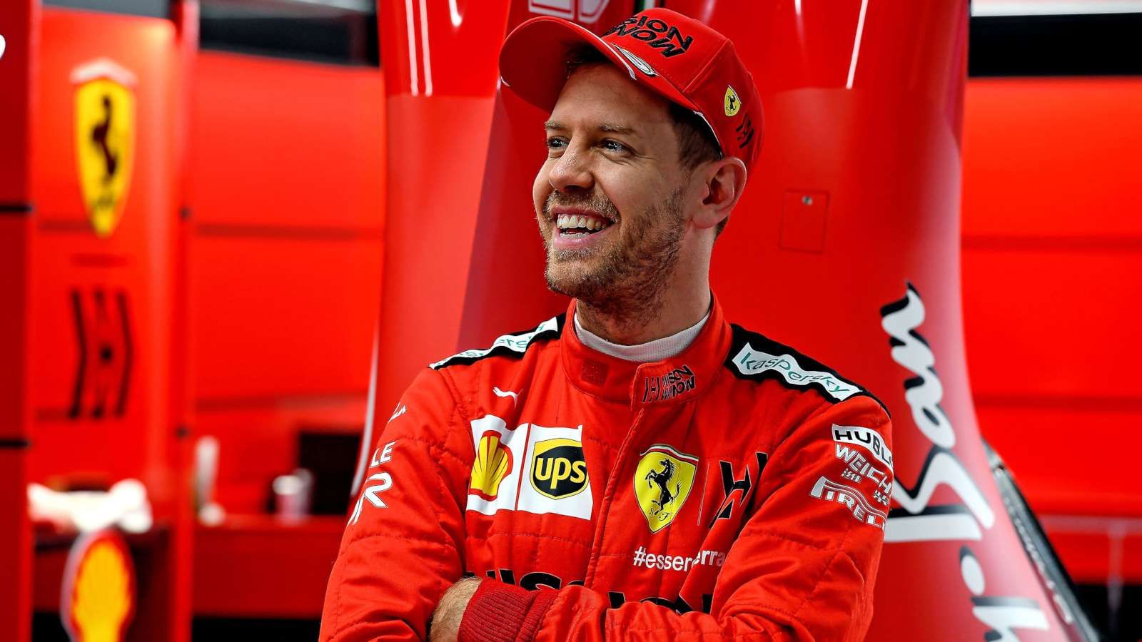 Ο Sebastian Vettel στα χρώματα της Ferrari.