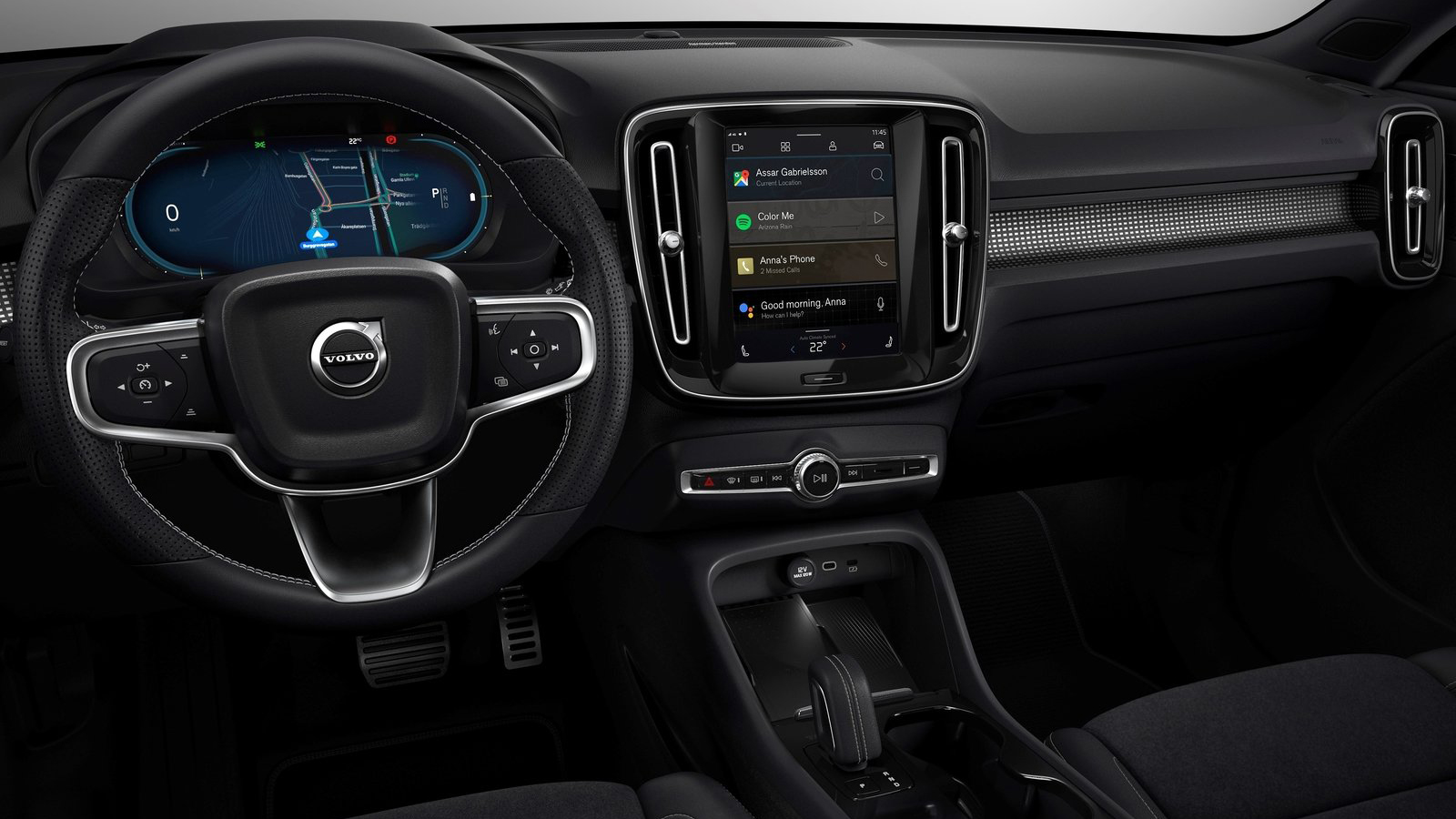 Minimal και ποιοτικό είναι στο εσωτερικό του Volvo XC40 Recharge με τον high-tech διάκοσμο και τα συστήματα να συνάδουν με το φουτουριστικό του προφίλ