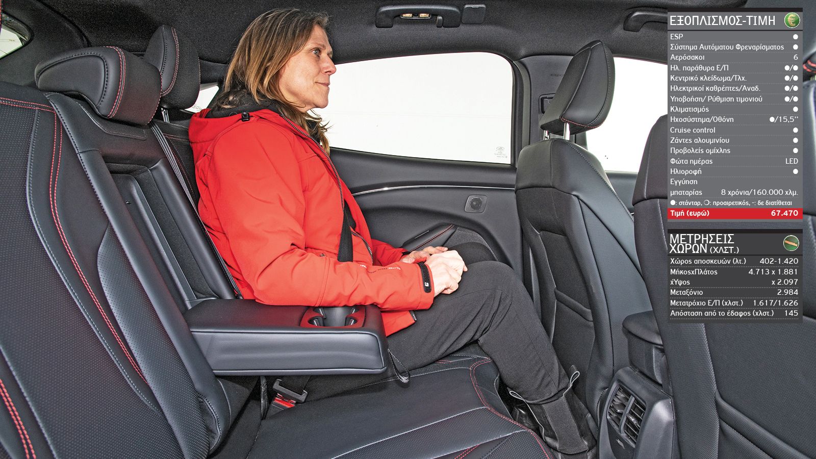 ¶νετα θα καθίσεις και στην Mustang Mach-E, όπου η ταπετσαρία είναι αρκετά μαλακή.