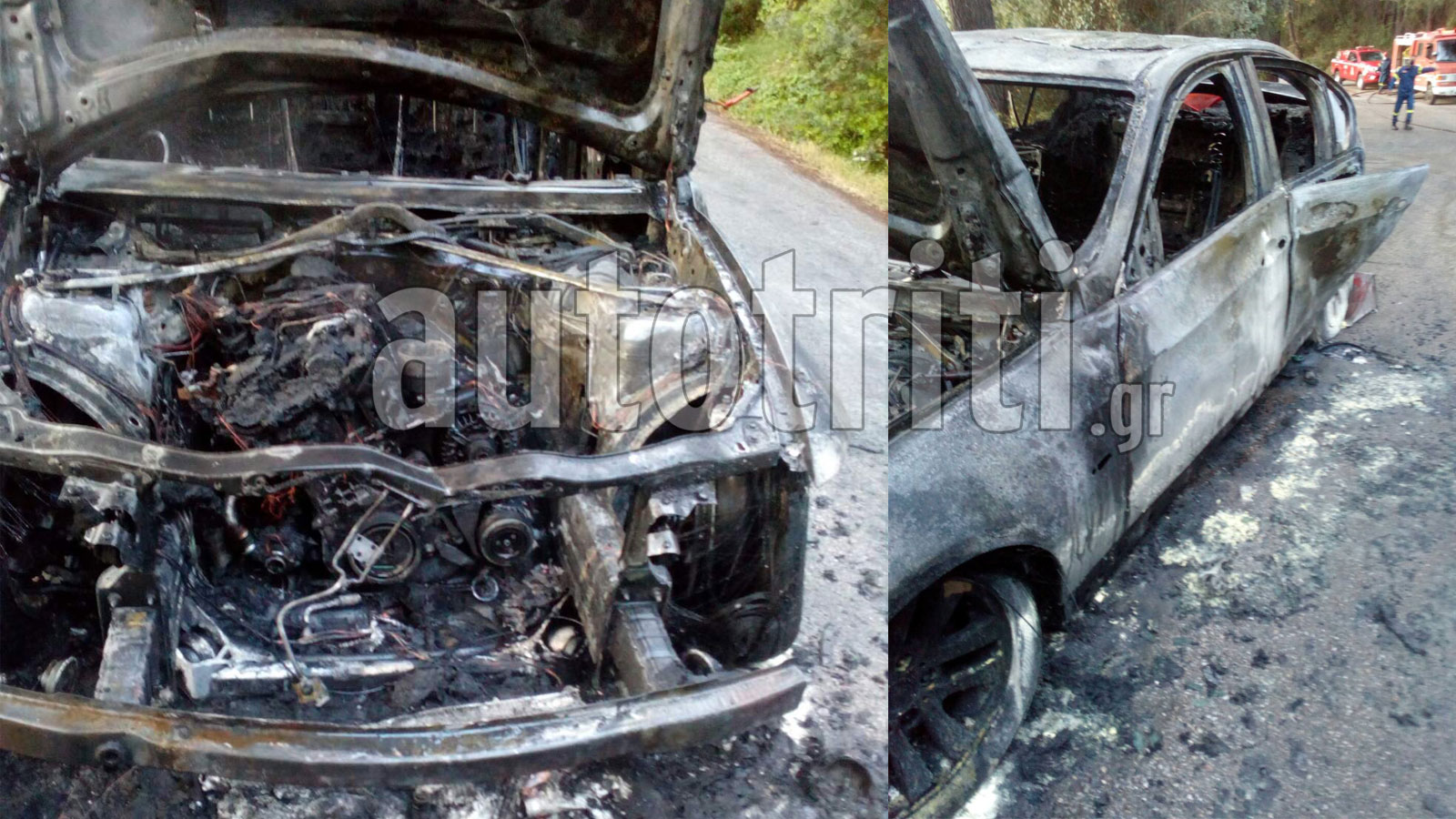 Το βαυαρικό sedan καταστράφηκε ολοσχερώς, ωστόσο, ευτυχώς, δεν τραυματίστηκε κάποιος από την τετραμελή οικογένεια σοβαρά (ένα ανδρόγυνο με 2 ανήλικα π