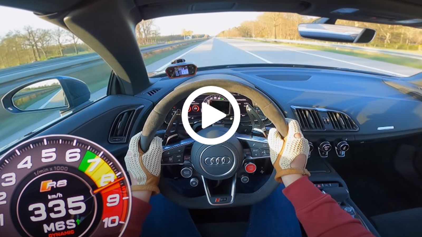 Αψογο το Audi R8 στα 335χλμ./ώρα