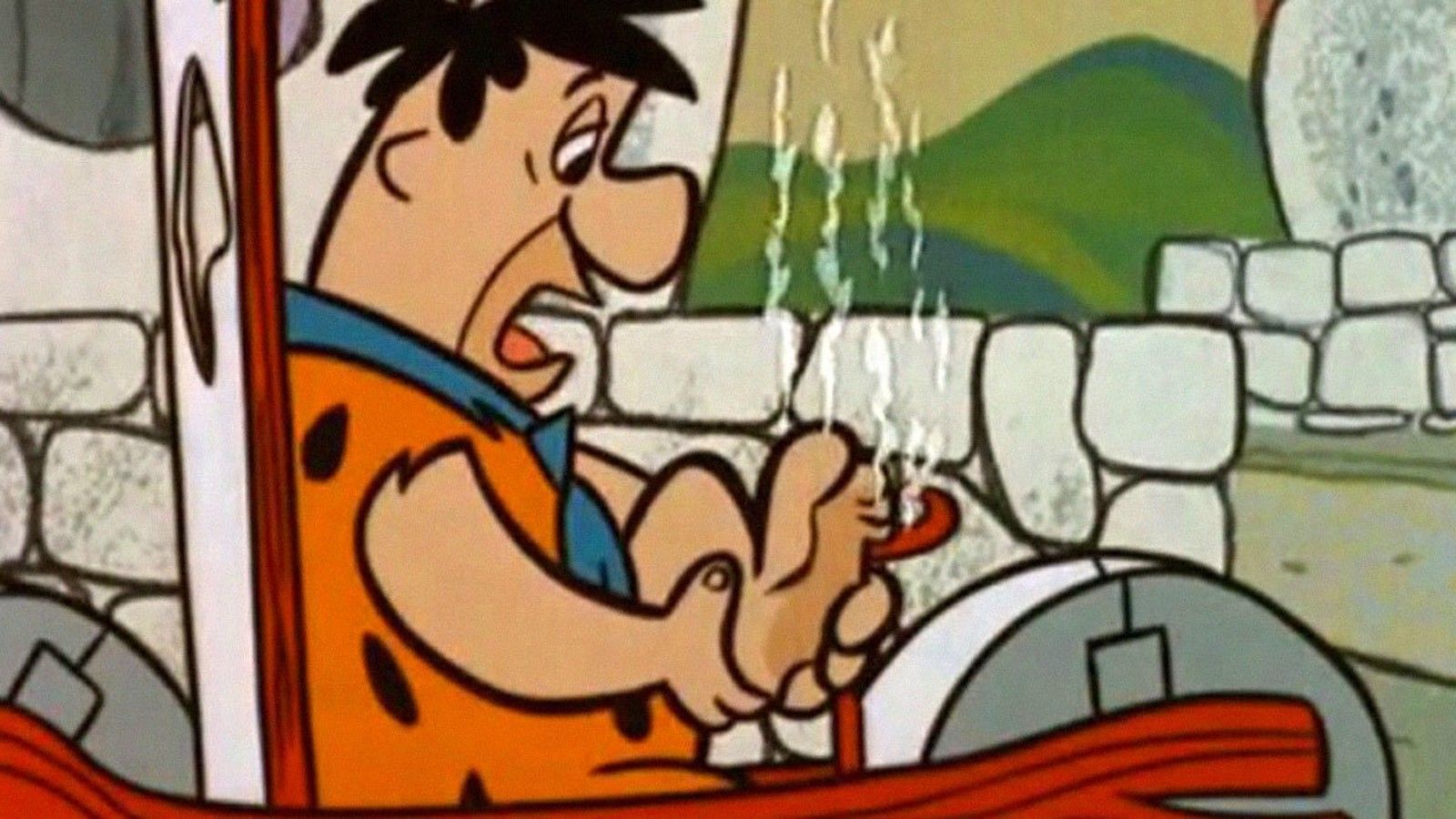 Προσπάθησε να φρενάρει όπως ο Fred Flintstone: με τα πόδια!