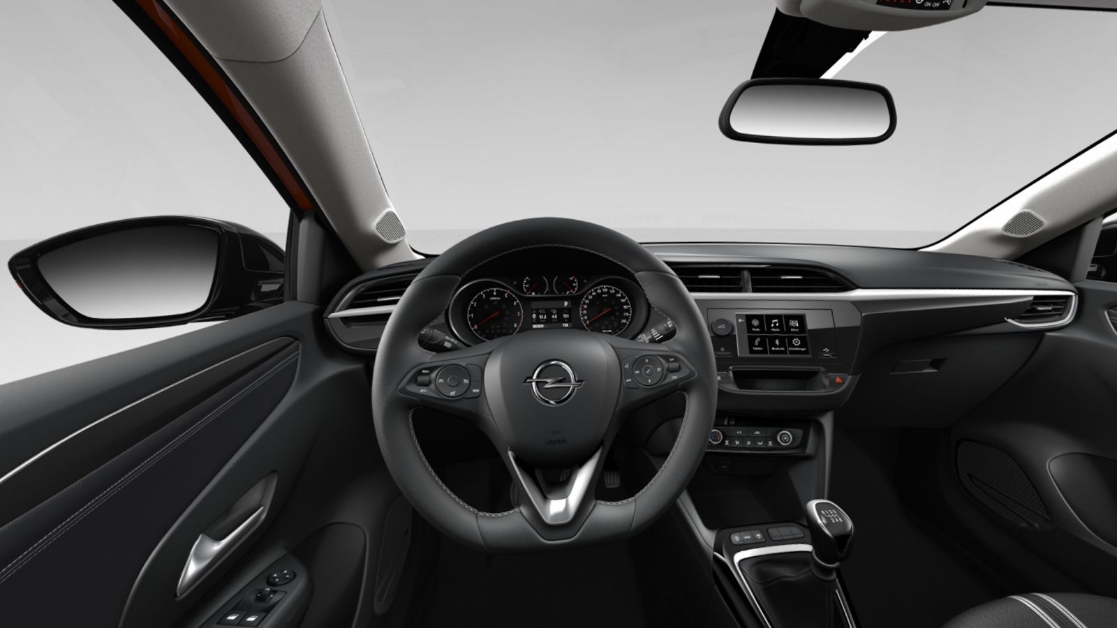 Το μέγεθος της οθόνης, αλλά και το αν είναι έγχρωμη ή όχι, μπορεί να αλλάξει την εικόνα στο εσωτερικό ενός αυτοκινήτου. Εδώ π.χ. το Opel Corsa με μονό